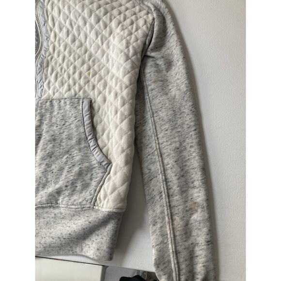 Abercrombie & Fitch Hoodie Womens White And Gray Large Full Zip Fleece - Picture 4 of 13